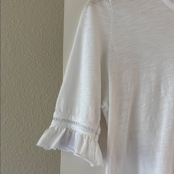 Goldie White Ruffled 3/4 Sleeve T-Shirt - Picture 2 of 7
